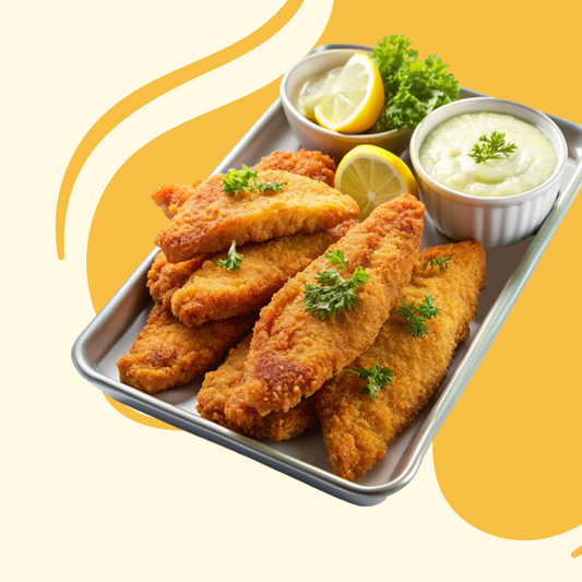  Breaded Fish Fillet with Lemon Butter Sauce