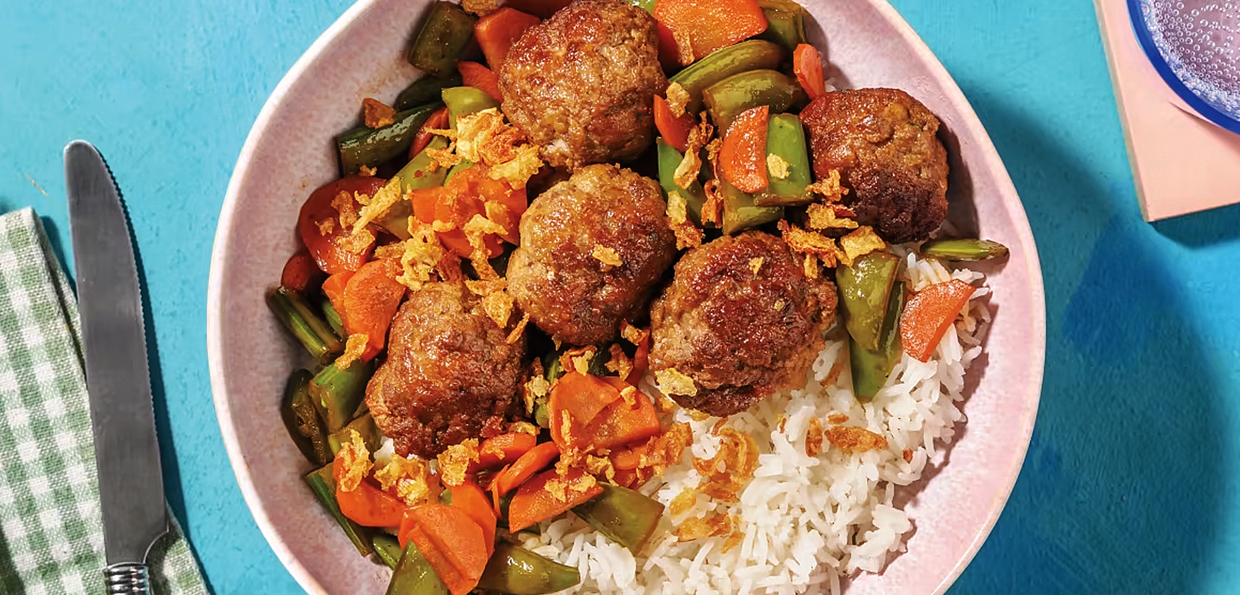 Chicken Meatball and Vegetable Stir-Fry