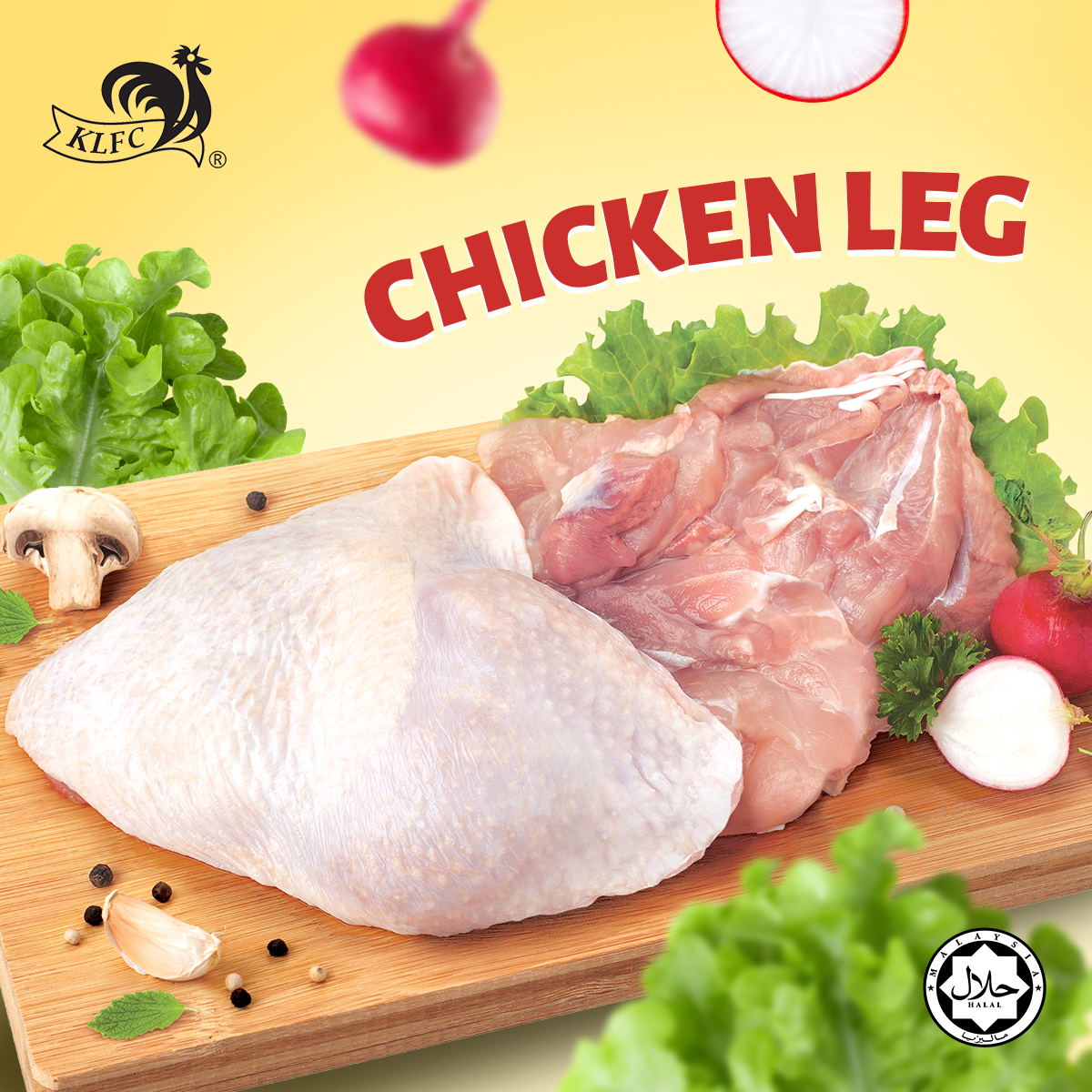 CHICKEN BONELESS LEG 400G