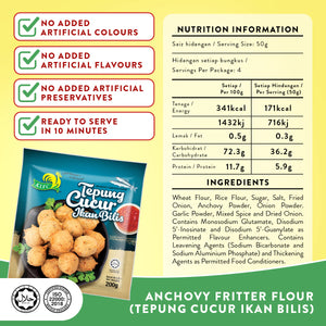 ANCHOVY FRITTER FLOUR (TEPUNG CUCUR IKAN BILIS) 200G