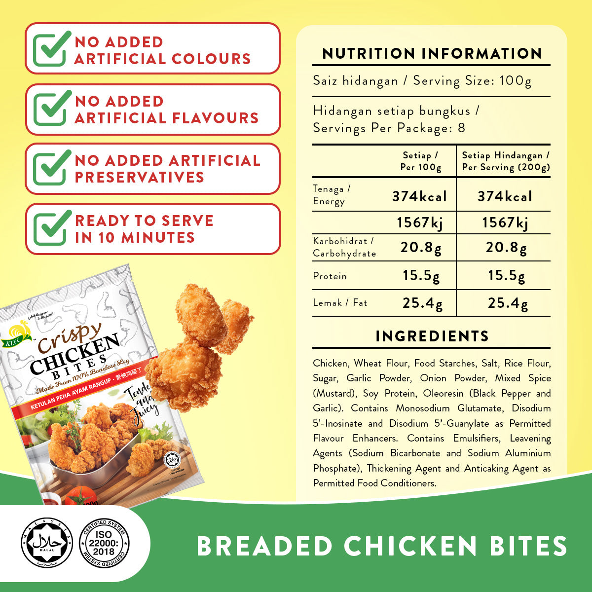 CRISPY CHICKEN BITES 800G