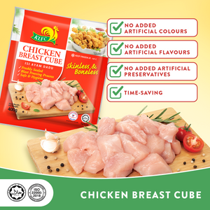 CHICKEN BONELESS BREAST CUBE 400G