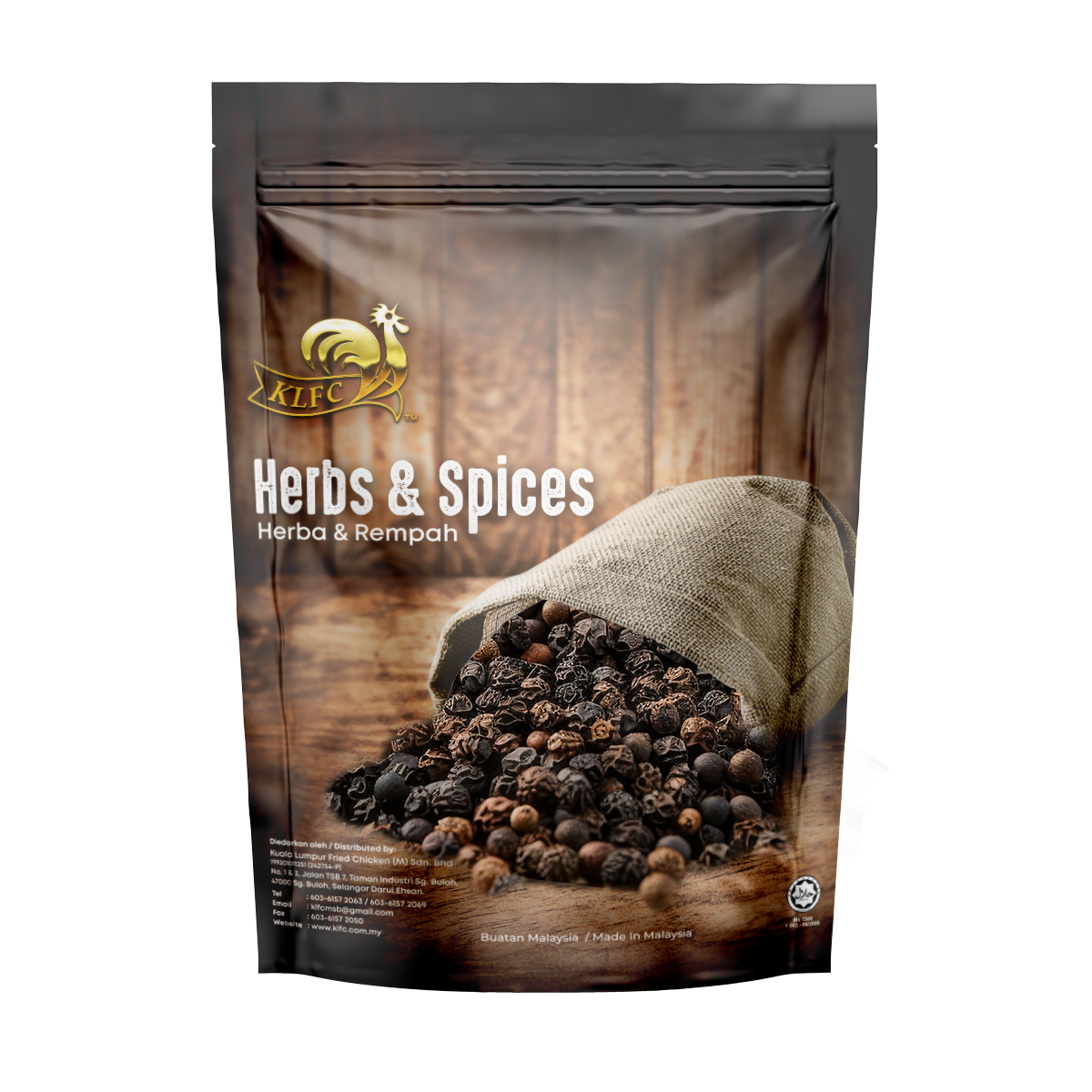 KLFC Black Pepper Seed / Coarse / Powder & White Pepper Powder 250G