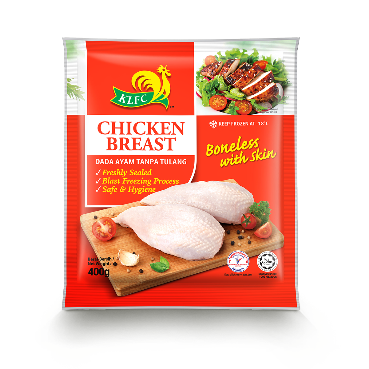 CHICKEN BONELESS BREAST 400G